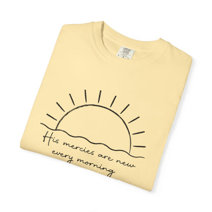 Comfort Colors Tshirt, New Mercies Every Morning Unisex Tee, Christian Apparel, Inspirational Shirt, Soft Garment-Dyed Top, Religious Gift
