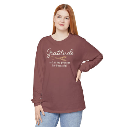 Gratitude Comfort Colors Long Sleeve T-Shirt