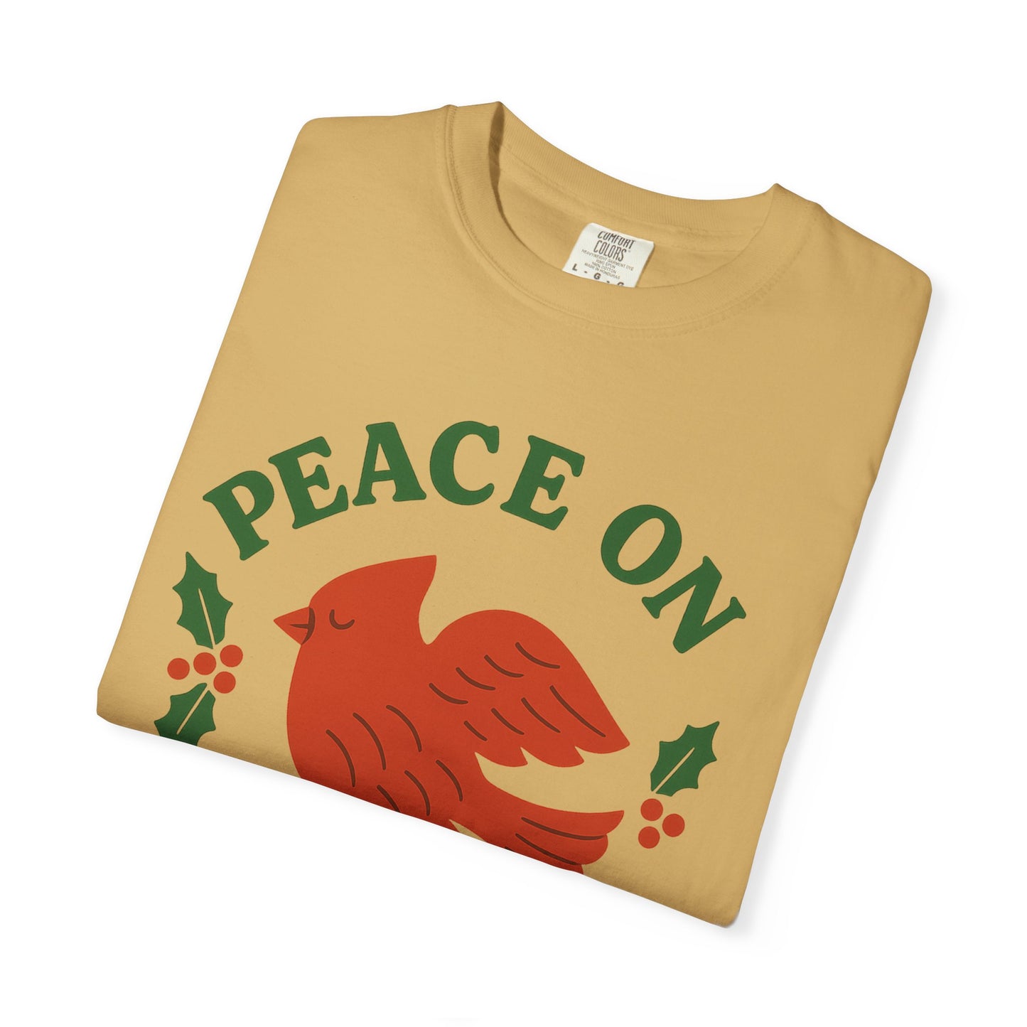 Peace On Earth Dove T-Shirt | Christmas holiday bird typography, Comfort Colors t-shirt