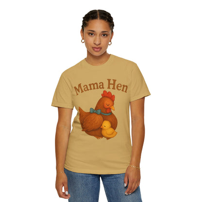 Mama Hen Comfort Colors T-Shirt, Chicken Lover Farm Tee - Unisex Garment-Dyed Shirt, Graphic Hen Tee, Funny Animal Tee, Farm Life Shirt,