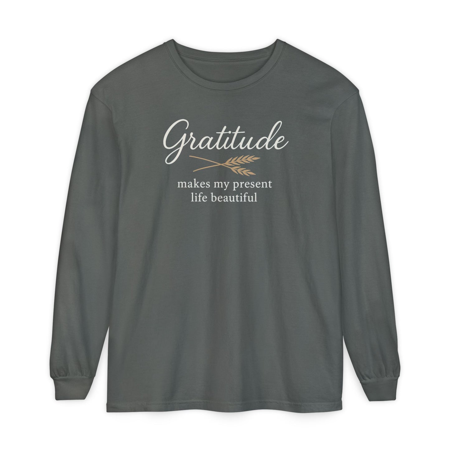 Gratitude Comfort Colors Long Sleeve T-Shirt