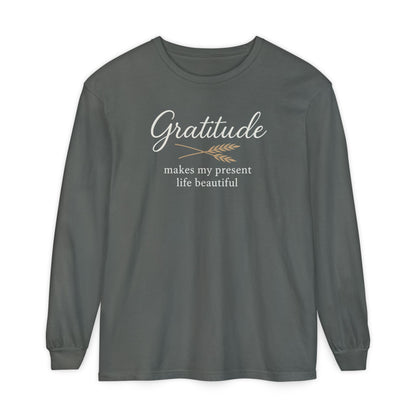 Gratitude Comfort Colors Long Sleeve T-Shirt