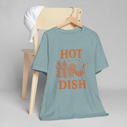 Hot Dish Rooster T-Shirt | Retro Farmhouse Comfort Food Design, Thanksgiving t-shirt Vintage