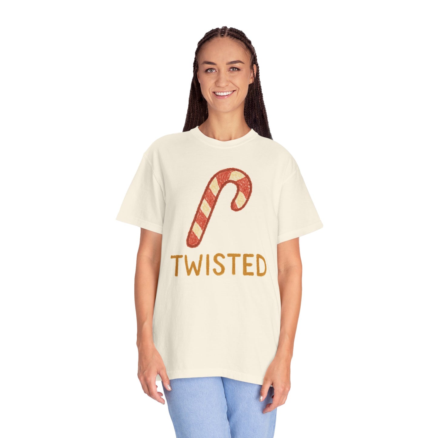 Candy Cane Twist T-shirt | Christmas Comfort Colors garment-dyed T-shirt