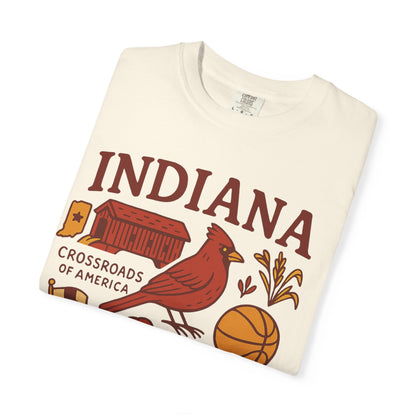 Indiana state symbols Cardinal & Hoosier Icons T-Shirt | Crossroads of America design Comfort Colors