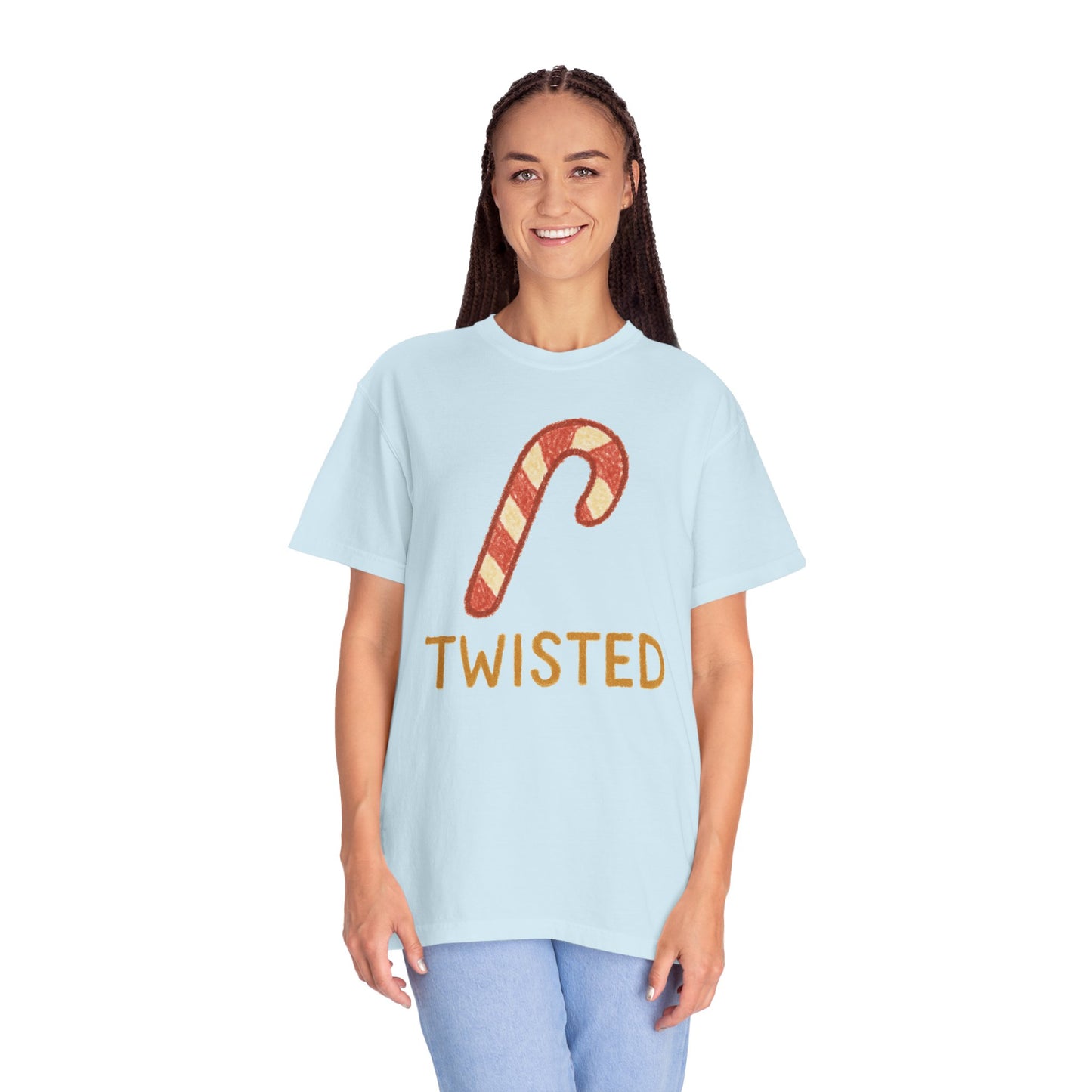 Candy Cane Twist T-shirt | Christmas Comfort Colors garment-dyed T-shirt