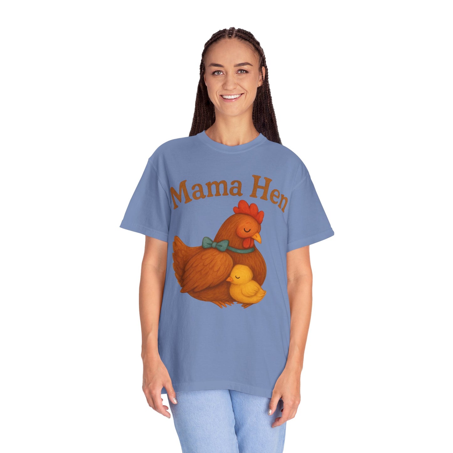 Mama Hen Comfort Colors T-Shirt, Chicken Lover Farm Tee - Unisex Garment-Dyed Shirt, Graphic Hen Tee, Funny Animal Tee, Farm Life Shirt,