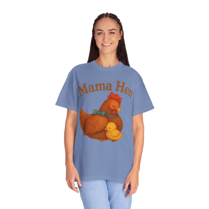 Mama Hen Comfort Colors T-Shirt, Chicken Lover Farm Tee - Unisex Garment-Dyed Shirt, Graphic Hen Tee, Funny Animal Tee, Farm Life Shirt,