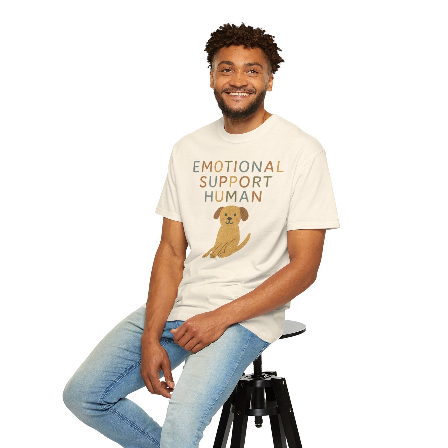 Emotional Support Human dog illustration T-Shirt | Cute Pet Lover Tee Comfort Colors T-shirt