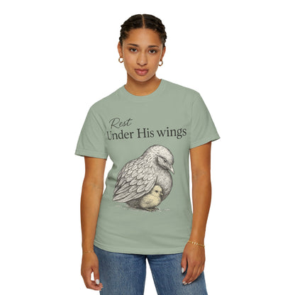 Under His Wings, Faith Comfort Colors T-shirt