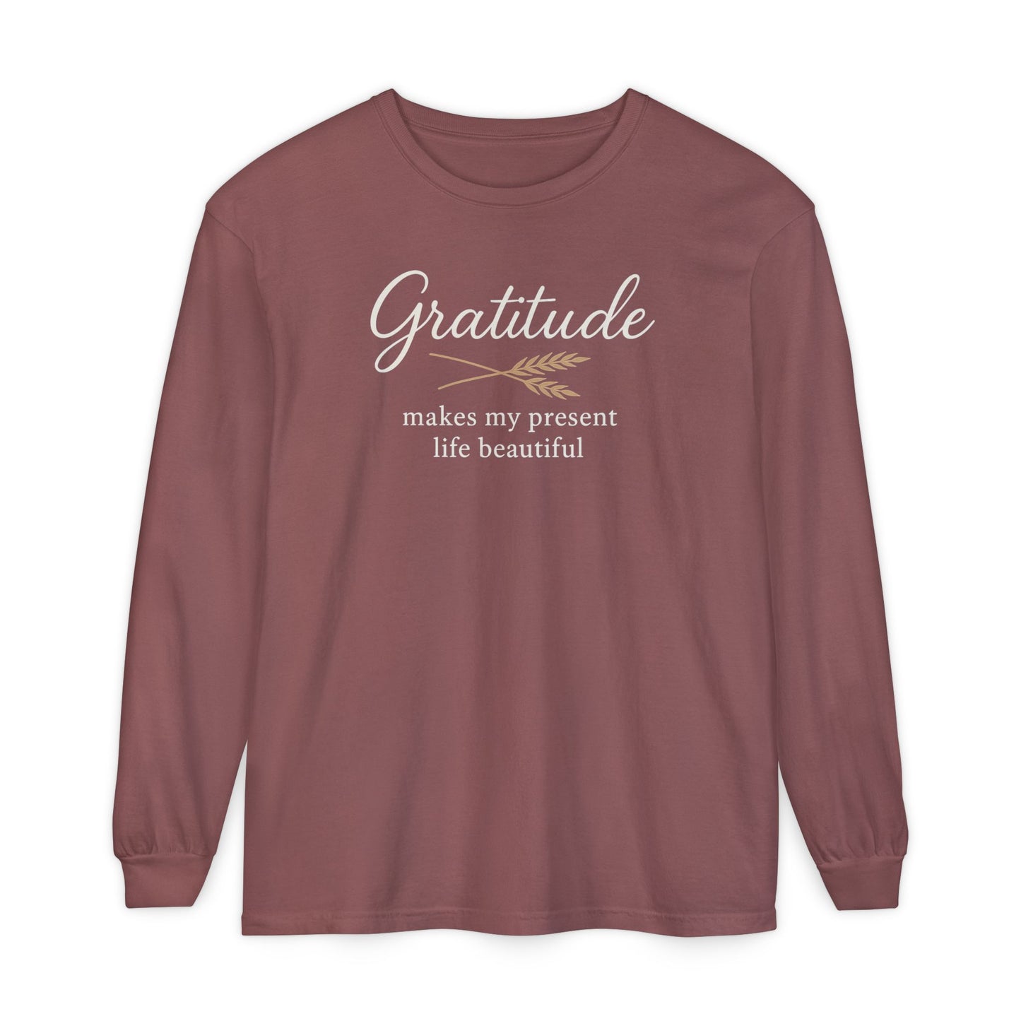 Gratitude Comfort Colors Long Sleeve T-Shirt