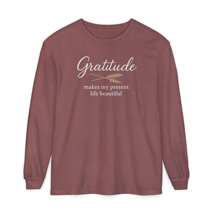 Gratitude Comfort Colors Long Sleeve T-Shirt