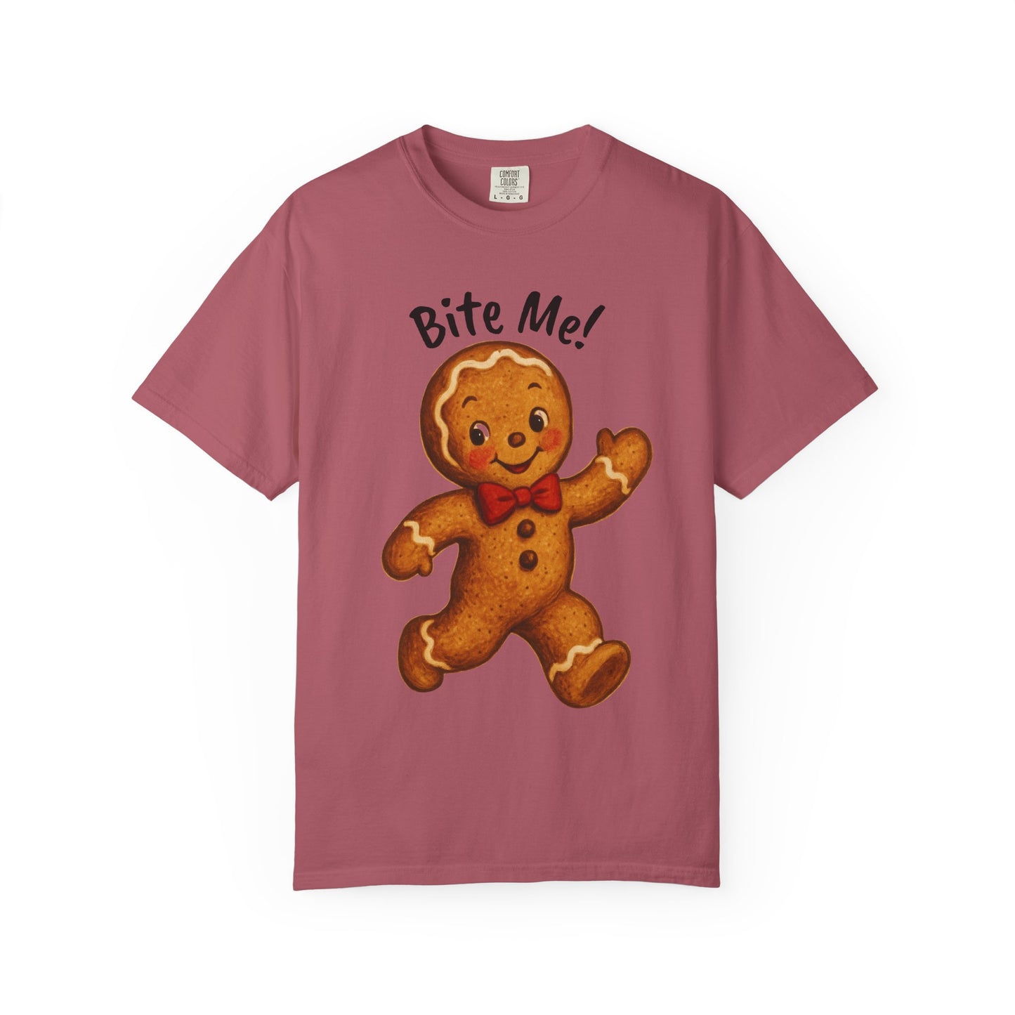 Cute Gingerbread Cookie T-Shirt | Retro Holiday Baking Graphic, Comfort Colors, Bite Me
