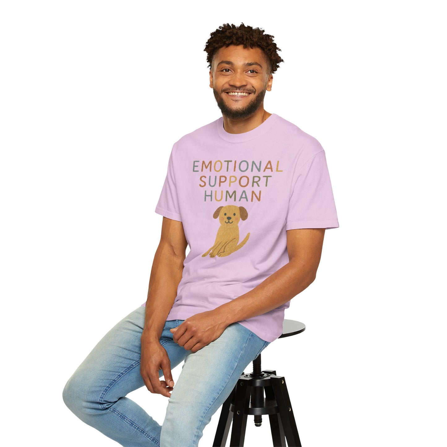 Emotional Support Human dog illustration T-Shirt | Cute Pet Lover Tee Comfort Colors T-shirt