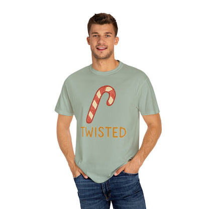 Candy Cane Twist T-shirt | Christmas Comfort Colors garment-dyed T-shirt