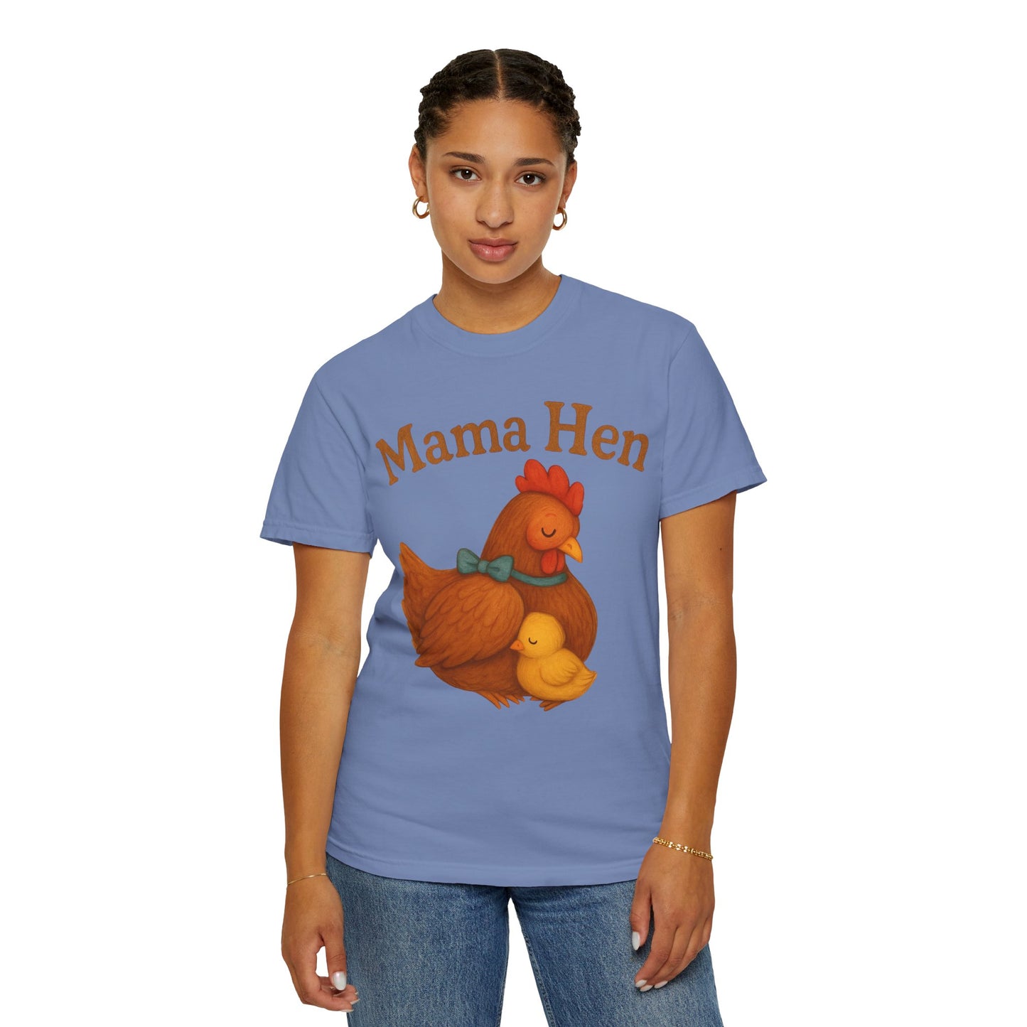 Mama Hen Comfort Colors T-Shirt, Chicken Lover Farm Tee - Unisex Garment-Dyed Shirt, Graphic Hen Tee, Funny Animal Tee, Farm Life Shirt,