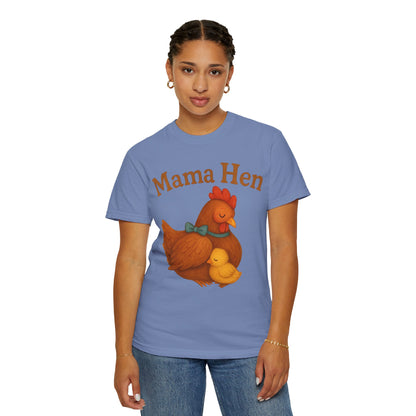 Mama Hen Comfort Colors T-Shirt, Chicken Lover Farm Tee - Unisex Garment-Dyed Shirt, Graphic Hen Tee, Funny Animal Tee, Farm Life Shirt,