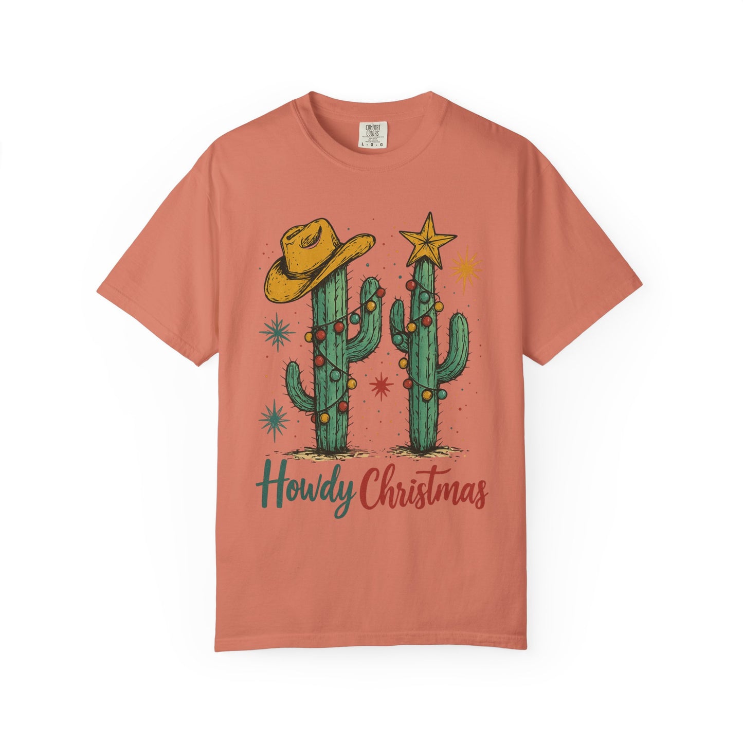 Unisex Garment-Dyed T-shirt, Western Comfort Colors tshirt, Howdy Christmas