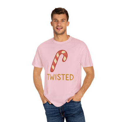 Candy Cane Twist T-shirt | Christmas Comfort Colors garment-dyed T-shirt