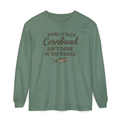 Cornbread Lovers Long Sleeve Tee, Funny Gift for Foodies, Cozy Casual Style, Perfect for Thanksgiving or BBQ, Southern humor