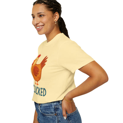 Clucked Funny Chicken Lover Comfort Colors T-Shirt, Chicken Graphic Tee, Unisex Tee, Garment-Dyed Shirt, Chicken Mom Gift, Animal Lover