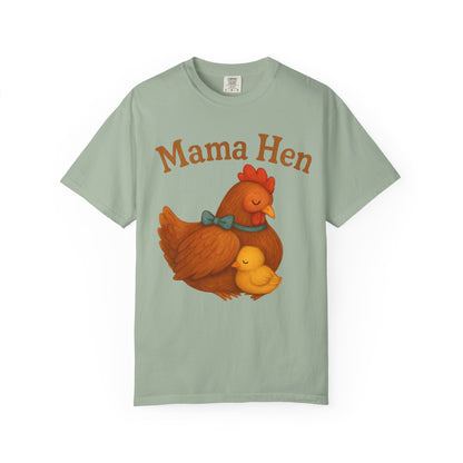Mama Hen Comfort Colors T-Shirt, Chicken Lover Farm Tee - Unisex Garment-Dyed Shirt, Graphic Hen Tee, Funny Animal Tee, Farm Life Shirt,