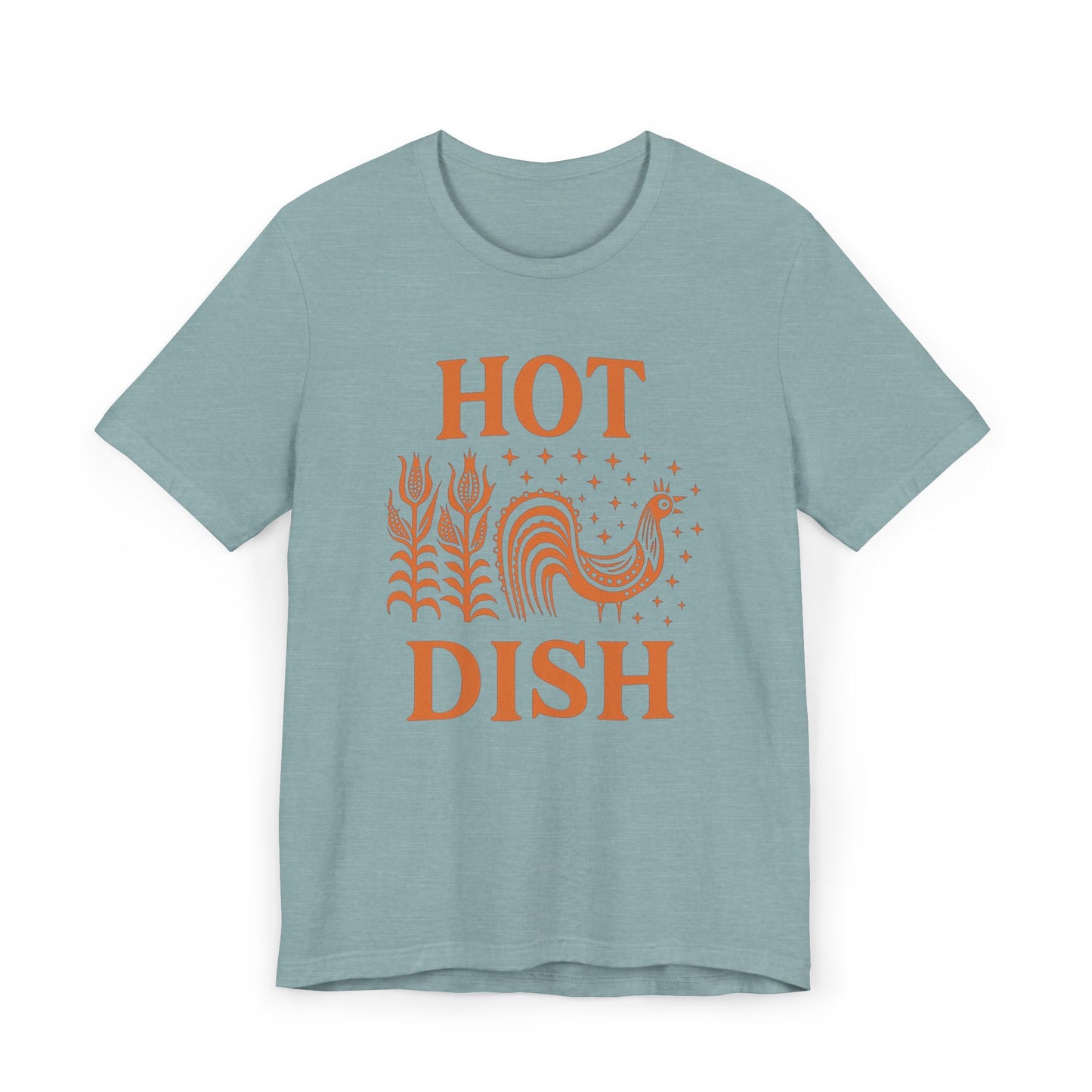 Hot Dish Rooster T-Shirt | Retro Farmhouse Comfort Food Design, Thanksgiving t-shirt Vintage