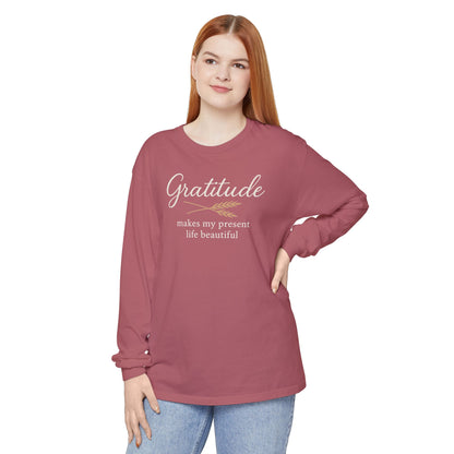 Gratitude Comfort Colors Long Sleeve T-Shirt
