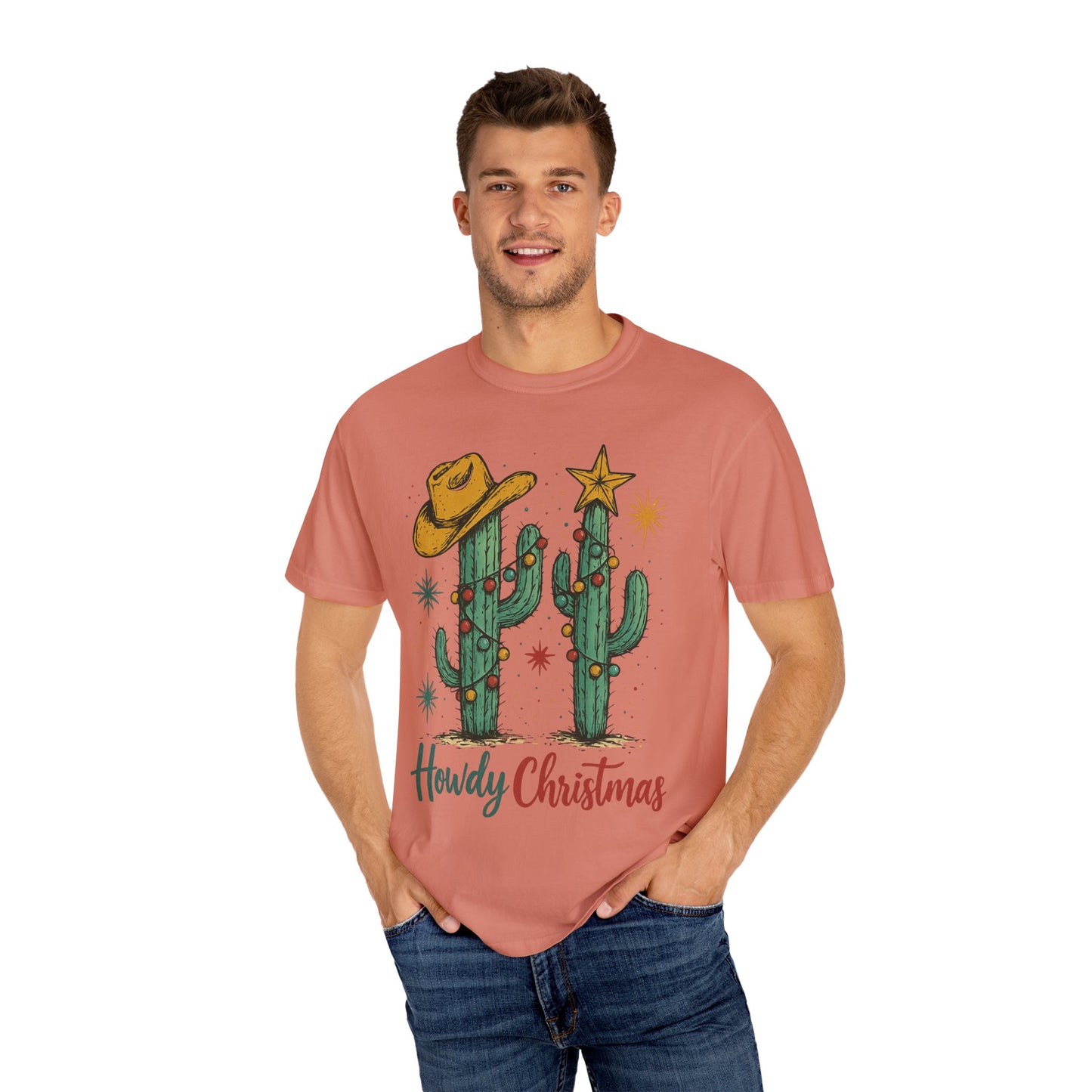 Unisex Garment-Dyed T-shirt, Western Comfort Colors tshirt, Howdy Christmas