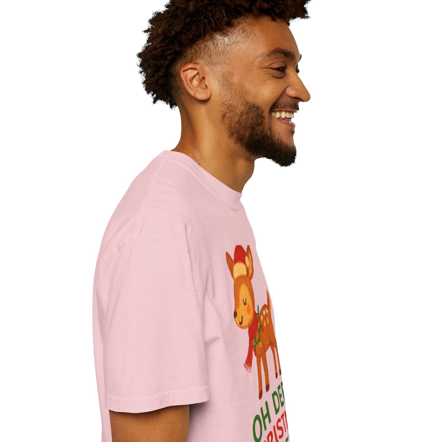 Oh Deer, Christmas is Here Comfort Colors T-shirt - Holiday Season Apparel, Festive Reindeer Tee, Winter Celebration Shirt, Christmas Gift