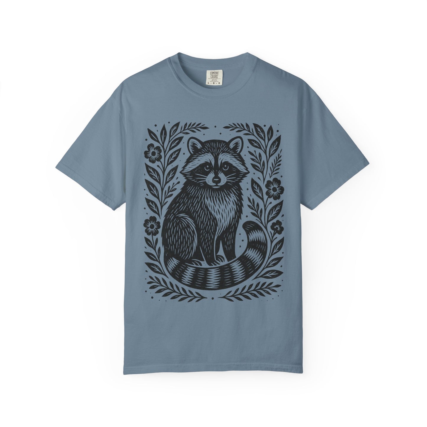 Woodcut Raccoon Illustration T-Shirt | Forest Animal Tee Wildlife lover Comfort Colors T-shirt