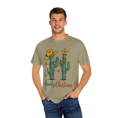 Unisex Garment-Dyed T-shirt, Western Comfort Colors tshirt, Howdy Christmas