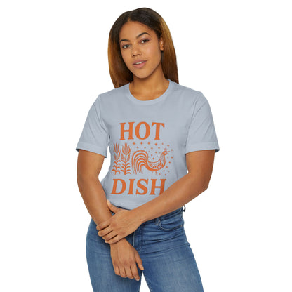 Hot Dish Rooster T-Shirt | Retro Farmhouse Comfort Food Design, Thanksgiving t-shirt Vintage
