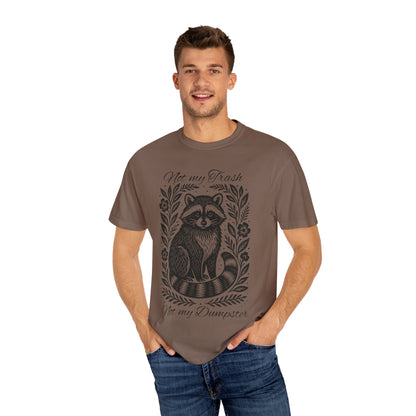 Woodcut Raccoon Illustration T-Shirt | Forest Animal Tee, Wildlife lover Comfort Colors T-shirt, Not my Trash Funny shirt