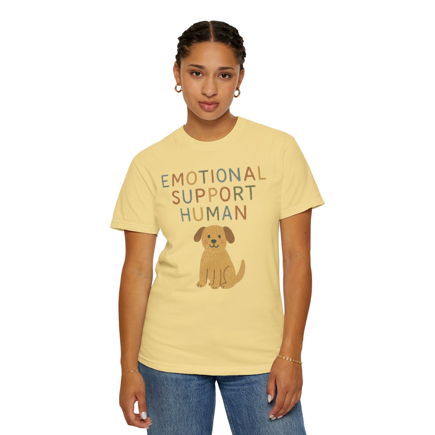 Emotional Support Human dog illustration T-Shirt | Cute Pet Lover Tee Comfort Colors T-shirt