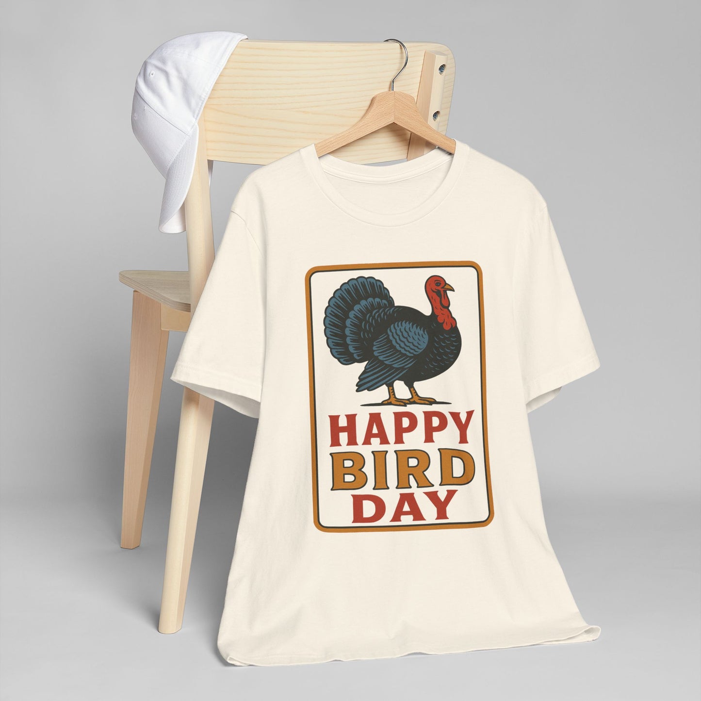 Happy Bird Day Turkey T-Shirt | Thanksgiving Turkey Graphic Tee