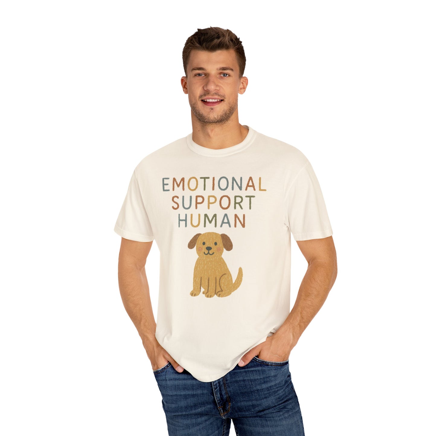 Emotional Support Human dog illustration T-Shirt | Cute Pet Lover Tee Comfort Colors T-shirt