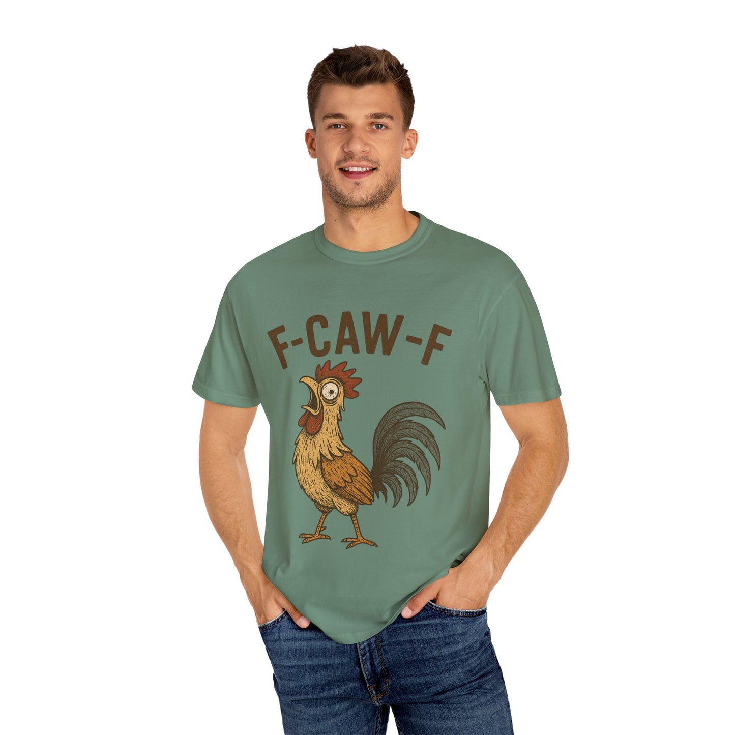 Funny F-Caw-F Comfort Colors T-Shirt - Unisex Garment-Dyed Tee, Humorous Bird Lover Gift, Casual Graphic Shirt, Men Women Top, Soft Cotton