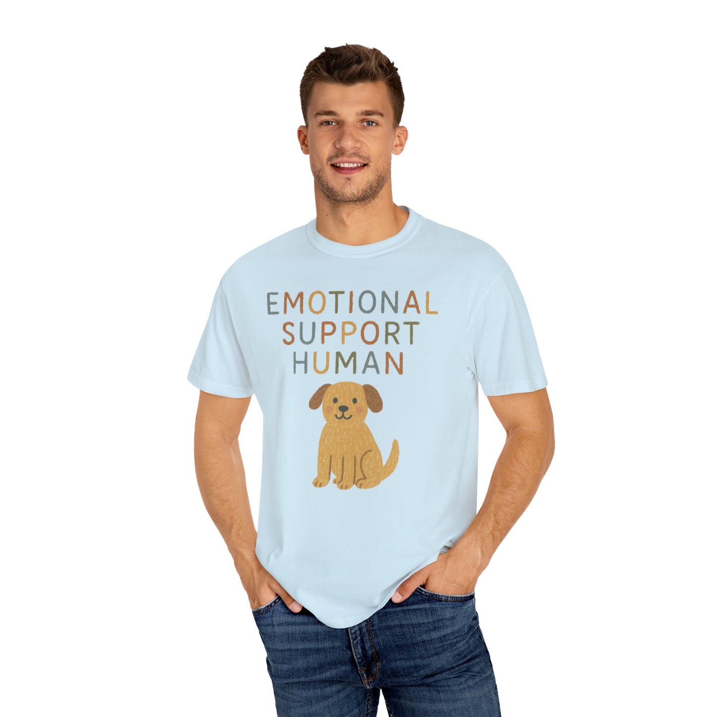Emotional Support Human dog illustration T-Shirt | Cute Pet Lover Tee Comfort Colors T-shirt