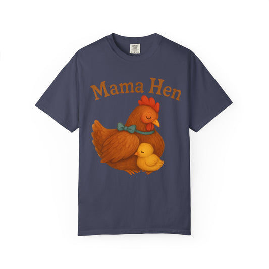 Mama Hen Comfort Colors T-Shirt, Chicken Lover Farm Tee - Unisex Garment-Dyed Shirt, Graphic Hen Tee, Funny Animal Tee, Farm Life Shirt,
