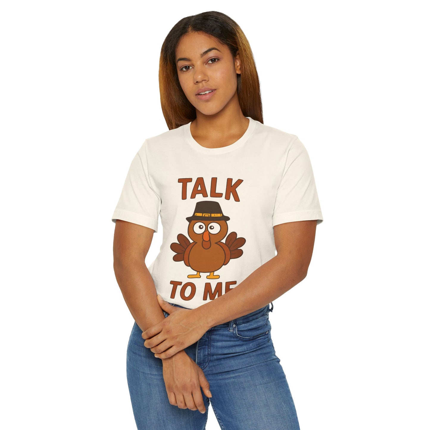 Talk To Me Turkey T-Shirt | Cute Thanksgiving Turkey Illustration